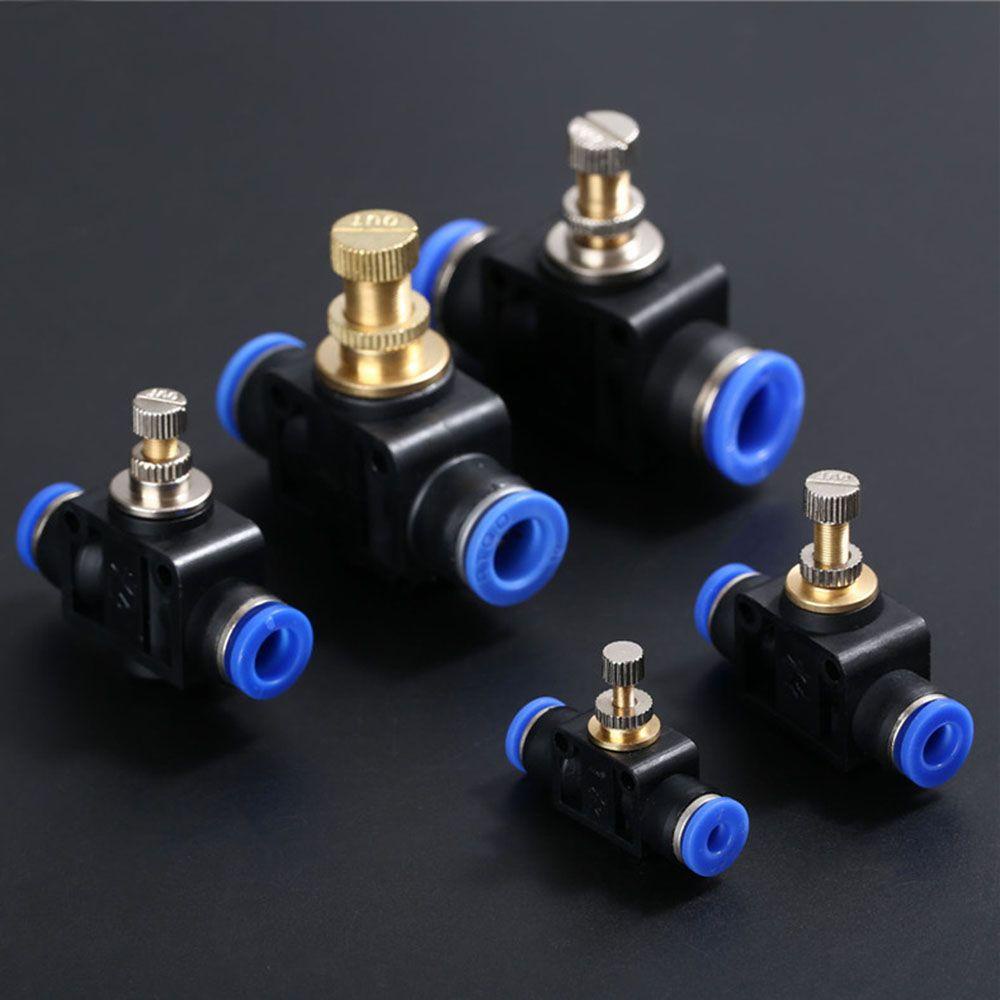 【 ELEGANT 】 Throttle Valve Push In Selang Air Adjust Valve Konektor Fitting Aliran Udara Pneumatic Valve