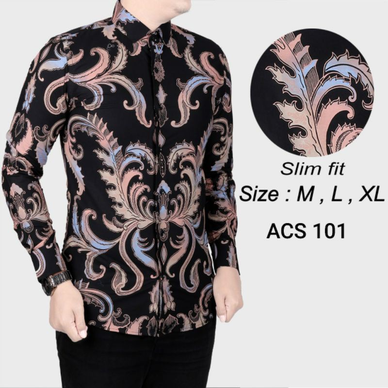 BAJU BATIK PRIA SLIM FIT MODERN ELEGAN KEMEJA BATIK PRIA SLIM FIT KATUN PREMIUM CBL949