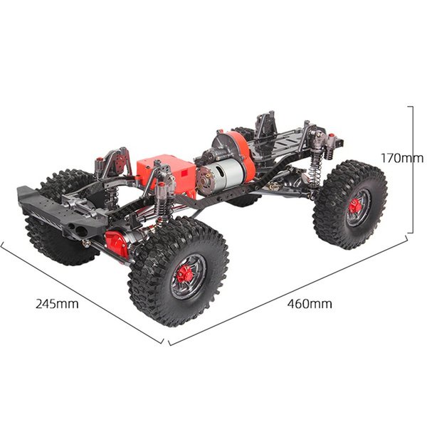 Kit axial scx10 full metal wb 313mm austar rbrc velg gardan shock gearbox kopel metal rangka chassis