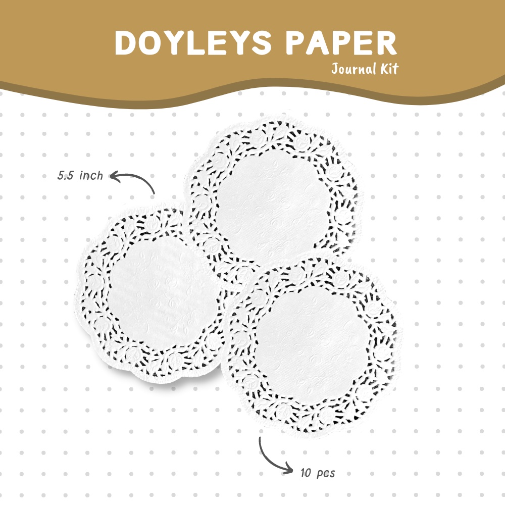 

(10 pcs) Doyleys Paper : Journal Kit - by Aera Art Studio | Kertas Dolly - Doilies Paper - Doily Paper - Kertas Renda - Kertas Dekorasi Journaling - Paper Vintage - Dolly Paper