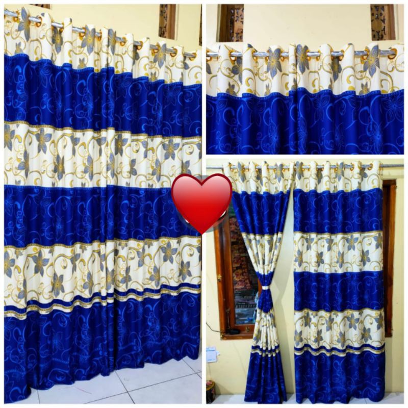 GORDEN KATUN GOLD FLORAL BIRU