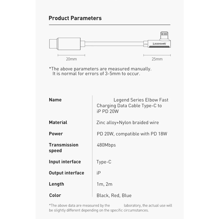 Kabel Charger Bentuk Siku Type C ke Type C PD 20W 2 Meter CATLCS-A