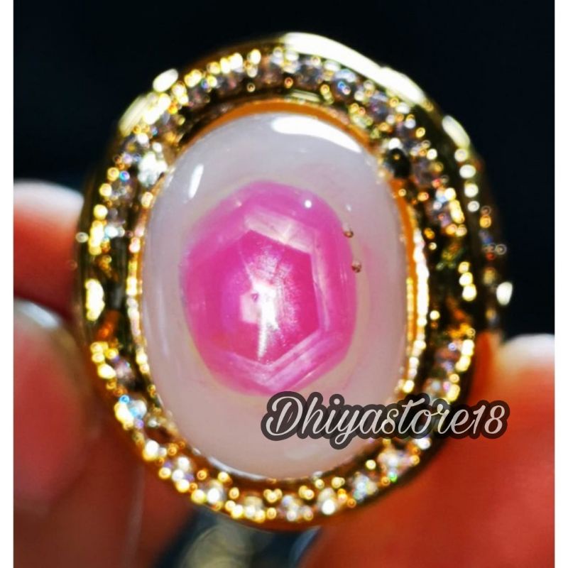 Natural Bi Red Ruby Star Burma Pentil Antik  34 CRT Big Size Termurah