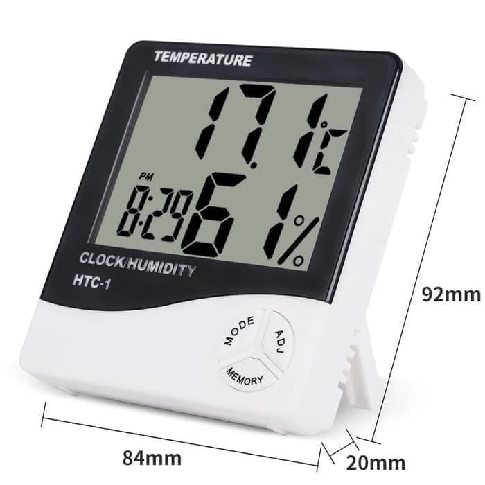 Termometer Ruangan Hygrometer Suhu Ruang Digital Jam Thermometer Murah