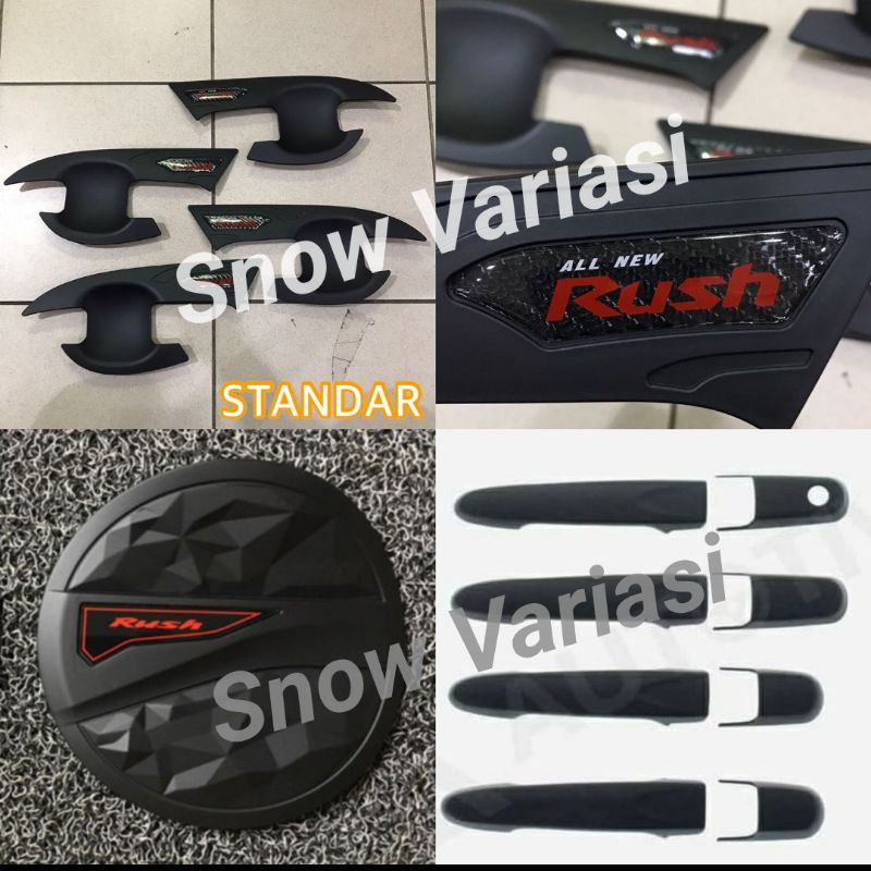 Paket outer handle tank cover all new rush 2021 UP hitam doff blacktivo