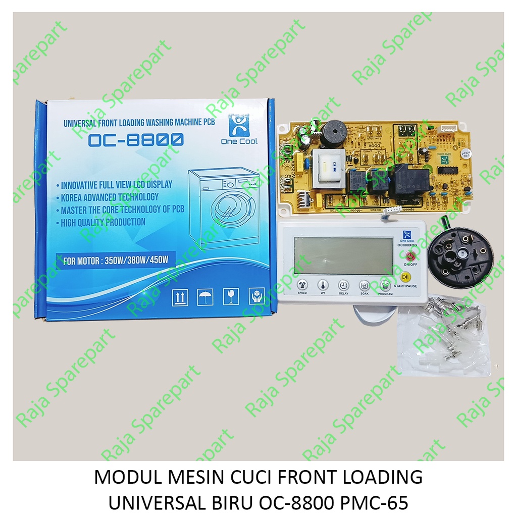 PCB/ MODUL MESIN CUCI FRONT LOADING/ PINTU SAMPING UNIVERSAL BIRU OC-8800 PMC-65