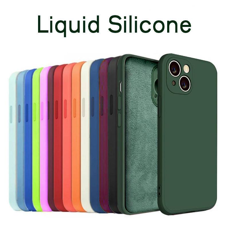 Case Pelindung Bahan Silikon Bentuk Kotak Shockproof Untuk iPhone 13 14 Pro Max Plus 14 13