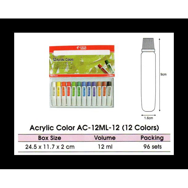 

TERBARU TITI CAT AKRILIK ACRYLIC COLOR AC-12ML-12 PERALATAN MELUKIS MURAH