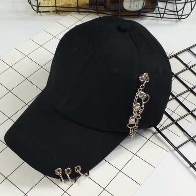 Visor cap: Topi Korea Cincin Logam Besi Topi Hoop Untuk Pria Topi Baseball Rantai Yang Dapat Disesuaikan Hip Hop Topi Peneduh Topi Topi Untuk Wanita Hadiah