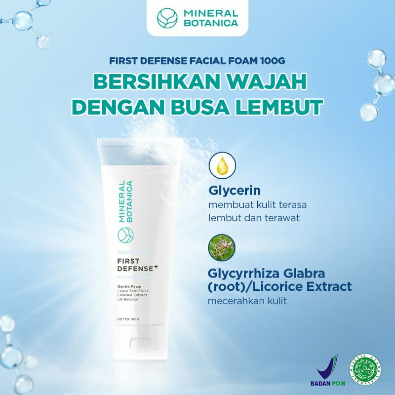 ♥GROSIR♥MINERAL BOTANICA BRIGHTENING FIRST DEFENSE+FACIAL FOAM 100g (mencerahkan kulit)