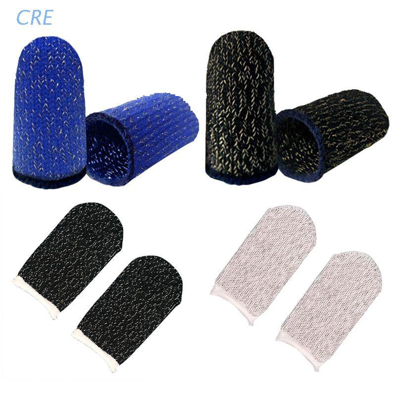 CRE  1Pair Sweat-Proof Knitted Fabric Finger Cover Game Touch Screen Thumb Game Pad Finger Sleeve for Gaming Accessories