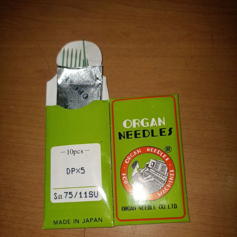 jarum DP x 5 nomor 11 SU Merk ORGAN (jarum hijau)