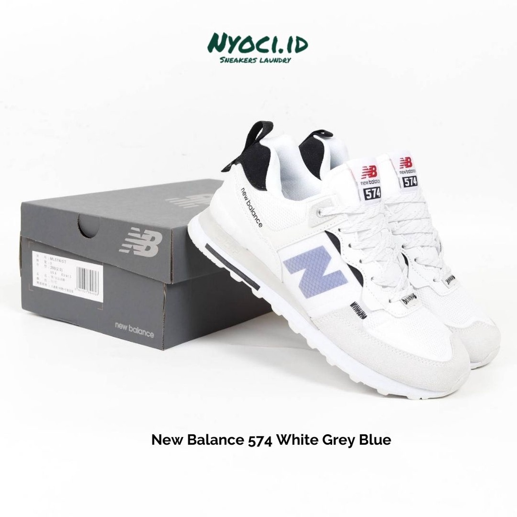 New Balance 574 White Grey Blue