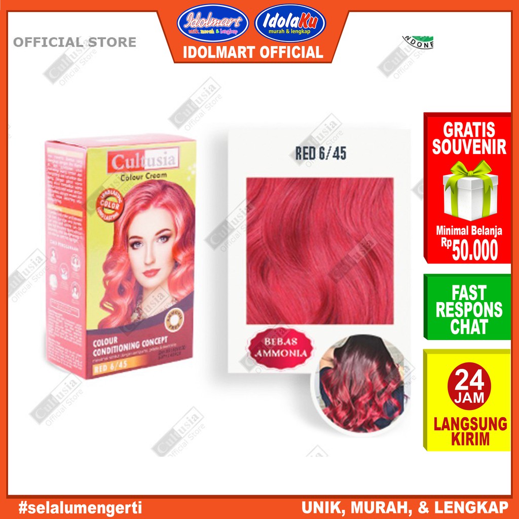 IDOLAKU Pewarna rambut Cultusia Hair Color Red 6/45 30 ML