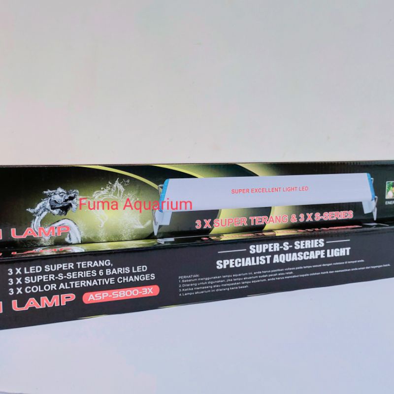 Lampu Led Aquarium 85cm AQURA ASP S800 3X mode Ganti Warna Aquarium Aquascape Super Terang