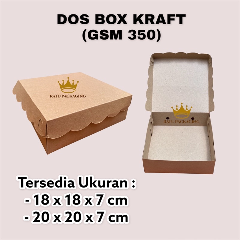 

RATU | Dos KRAFT KOTAK NASI Box Kotak Nasi / Kue Box Dus Kotak Kraft Tinggi 7Cm Ukuran 18x18x7, 20x20x7