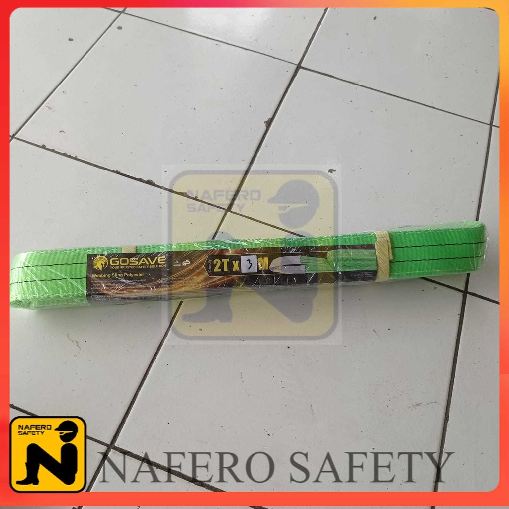 Jual GOSAVE WEBBING SLING 2 TON X 3 METER TALI SABUK WEBING LIFTING