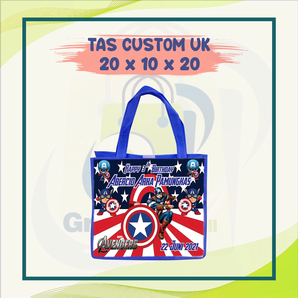 

TAS ULTAH ANAK CUSTOM UK 20 x 10 x 20 (PxLxT) - GOODIE BAG MURAH