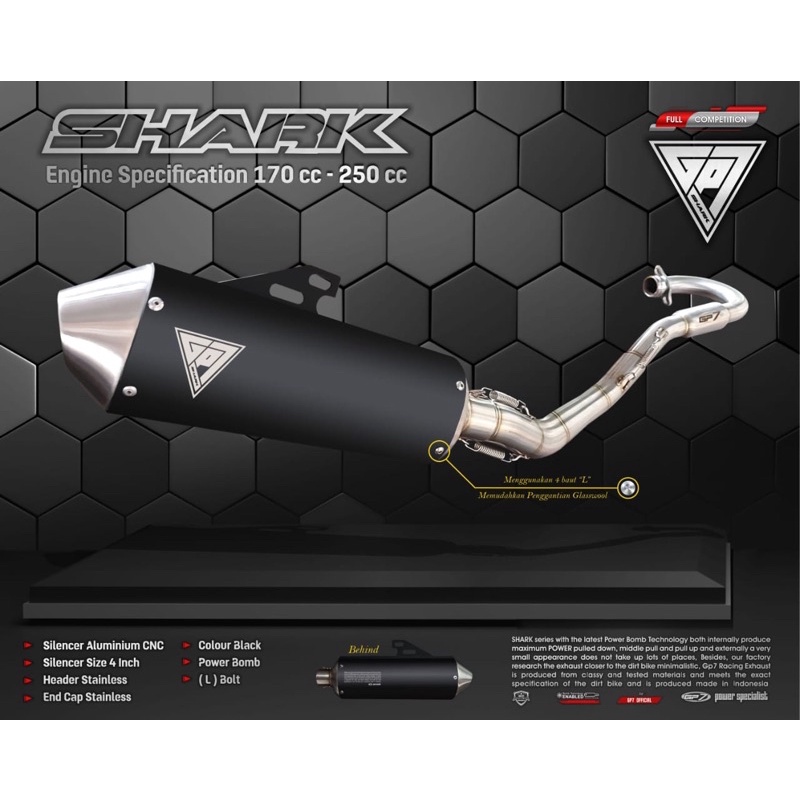 Gp7 SHARK special edition. Klx 150/dtracker150/crf 150 L full kompetisi 170cc - 250cc