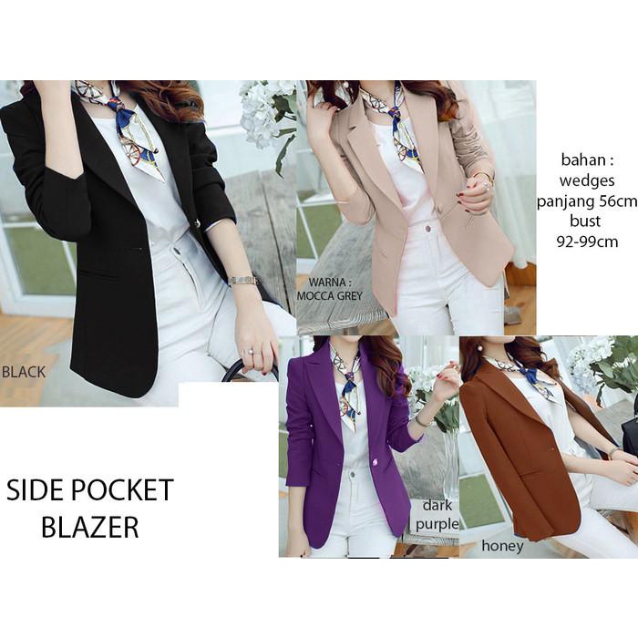 BLAZER HITAM LENGAN PANJANG WANITA / JAS KERJA KANTORAN FORMAL WANITA