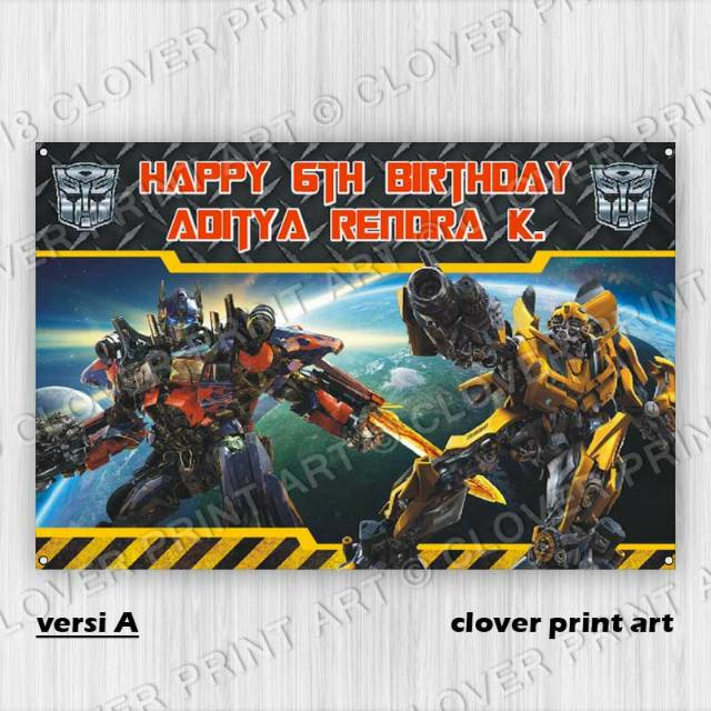 Background Ulang Tahun Anak Transformers Bumblebee