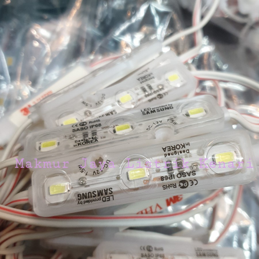 Samsung Module LED 3 Mata 1,2 Watt SMD 12 V Volt DC Putih Kuning Warm White