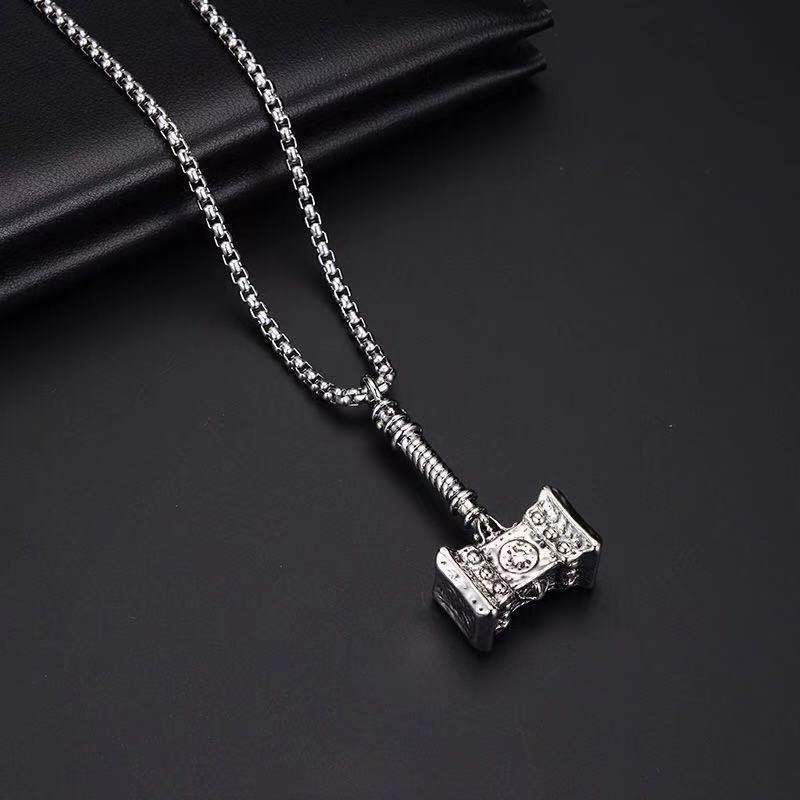 Kalung Rantai Panjang Liontin Palu Gaya Hip Hop Eropa Amerika Untuk Aksesoris sweater