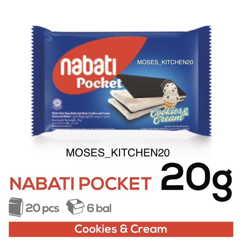 

NABATI POCKET COOKIES&CREAM 20gr/WAFER NABATI POCKET COOKIES&CREAM 20GR/WAFER NABATI POCKET 20gr