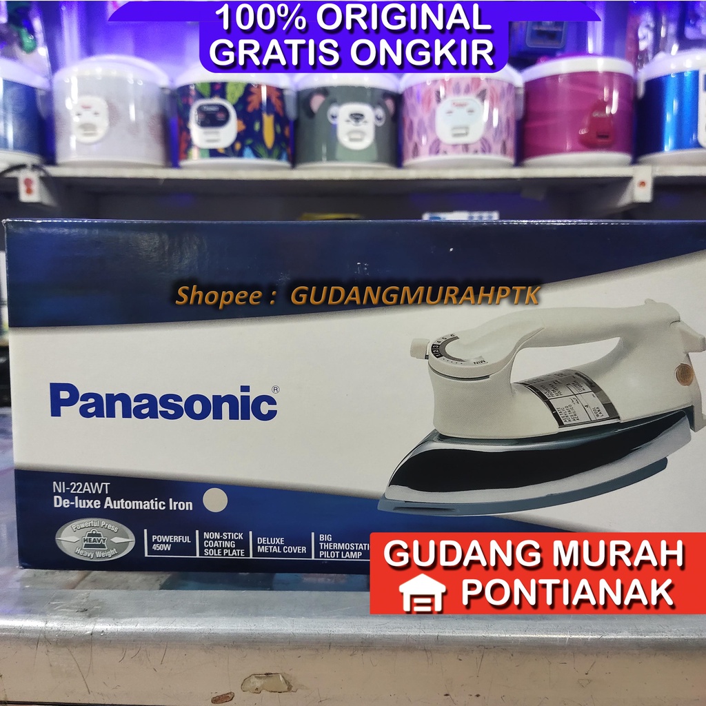 Setrika Panasonic Deluxe Automatic BERAT SEKALI COCOK UNTUK LAUNDRY DAN USAHA LAIN Iron - NI-22AWT / NI 22AWT / NI22AWT