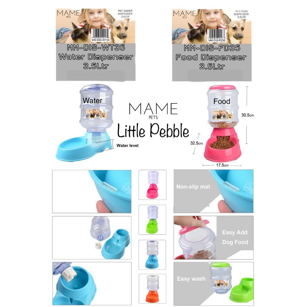 Dispenser Food / Water Mame Pets Dispenser Makan / Minum Kucing Anjing