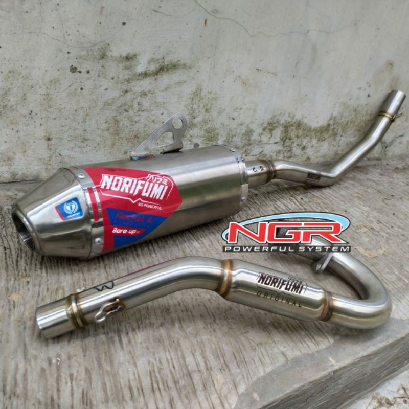 Knalpot Norifumi Rocket 4 Bore Up leher Bending KLX, CRF, DT