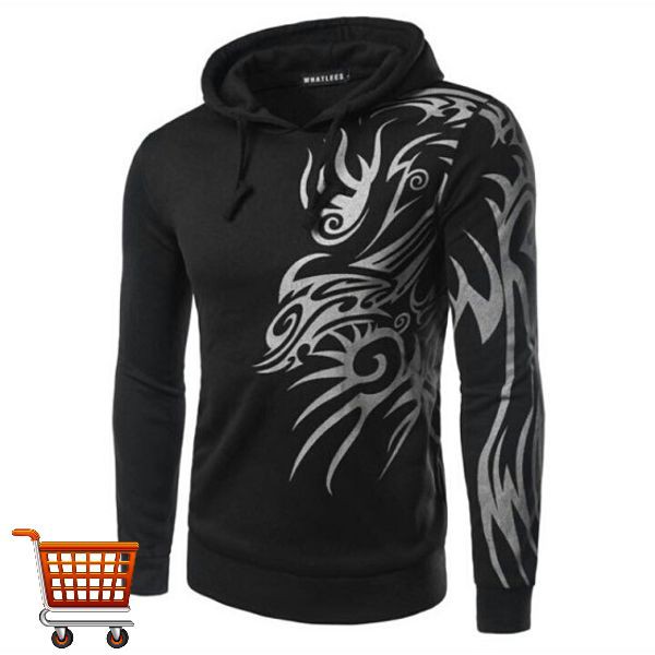 Outer Dragon Hoodie Outer Sweater Pria