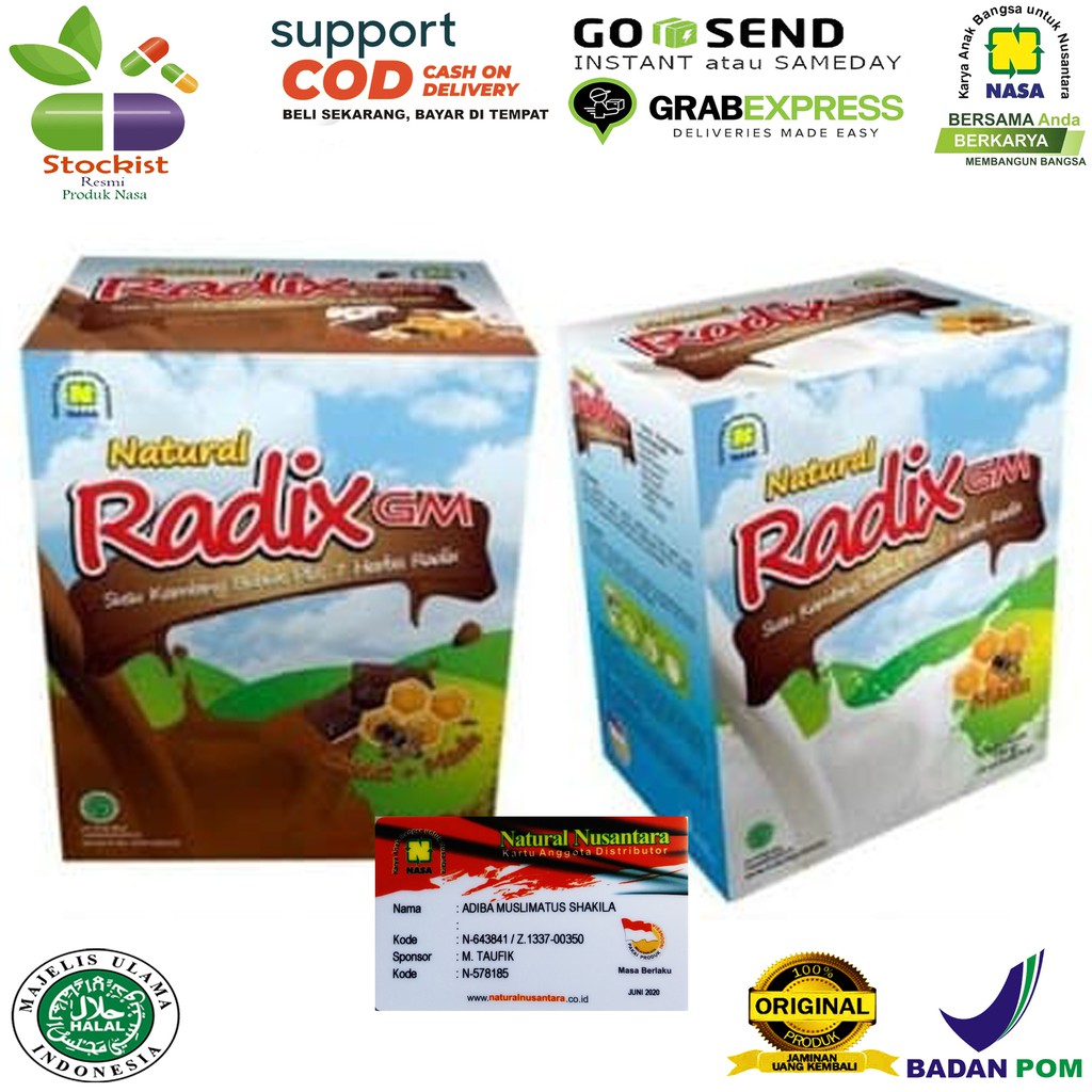 

Natural Radik GM Susu Kambing Bubuk Plus Krim Nabati Radix / Stockist Resmi Produk Nasa