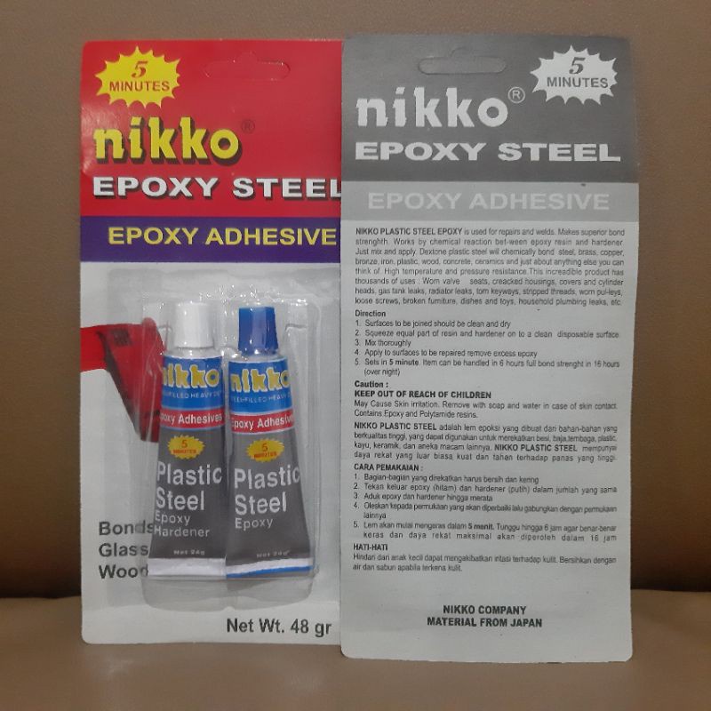 

LAZANDA Lem Besi / Plastik Steel Epoxy 5menit Nikko 48gram