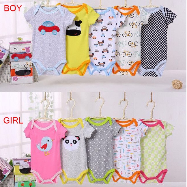 Produk Eceran - Jumper Putih Sablon Bahan Katun TCM Motif Animal Random Tabur Warna Random Mix, Motif Kartun Warna Sablon / Bodysuit Baby / Romper Bayi Segi Tiga Grosir Pabrik Cotton