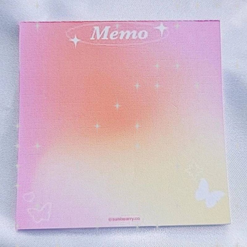 Memo pad by sunbearry.co custom memo pad bts snoppy aesthetic star scrabook-Aurora memo gradient