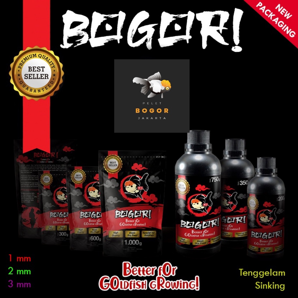 Pelet Koki Hitam BOGOR Pakan Koki Super Black Colour & Growth Sinking Floating