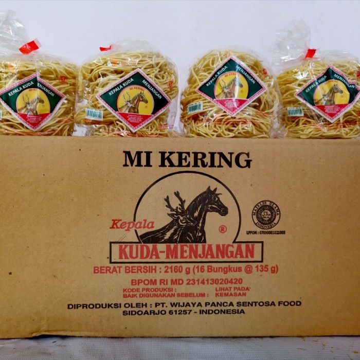 

Mie Kering cap Kuda Menjangan (1 dos=16 pack @ 139 gr )
