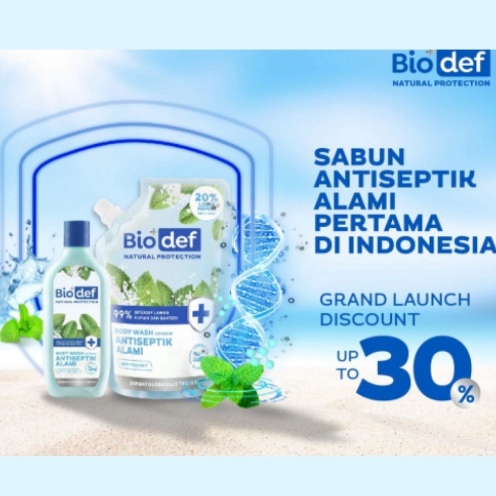 TERLARIS!!! Biodef Natural Protection Body Wash Mint / Sabun Mandi Lawan Kuman 3 Variasi