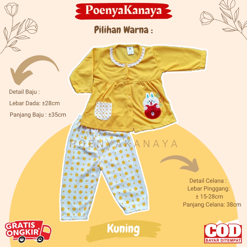 Setelan Baju Bayi Piyama Bayi Panjang Perempuan KONI Yeiko 6-18 bulan SPY05