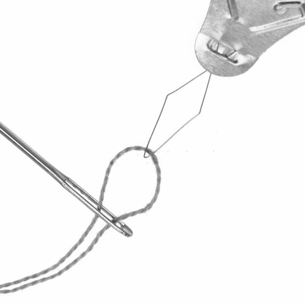 Lanfy threader Mode Baru Yang Nyaman Paduan Aluminium Alat Penyisipan Mudah threader Warna Perak Jahitan Jahit Alat Kerajinan Busur Kawat Jarum threader Needle-Ulir