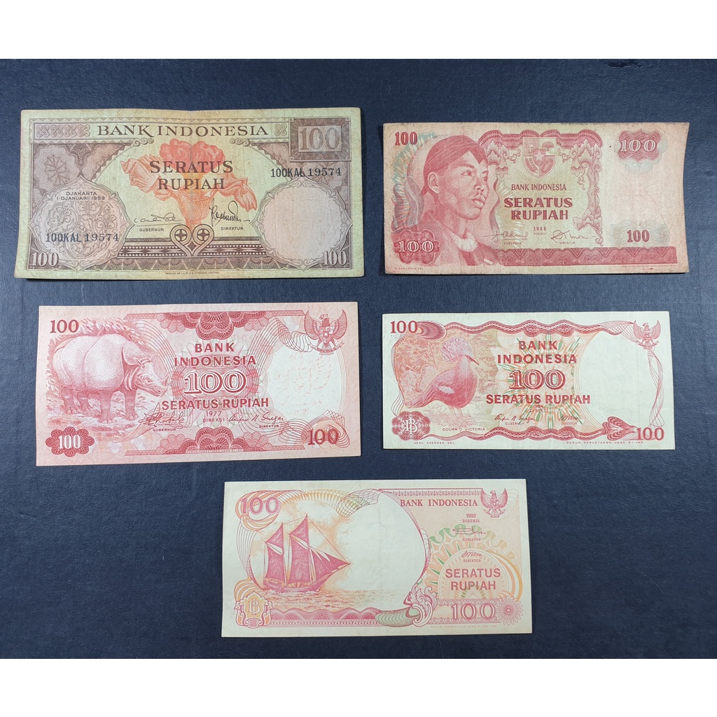 Uang 100 Rupiah Set isi 5 Lembar