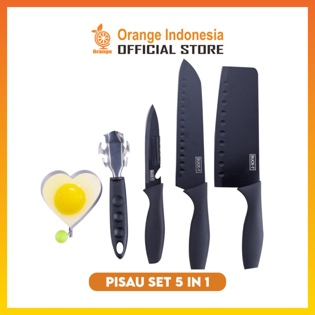 Pisau Dapur Pisau set Stainlees 5 Pcs in 1 + Cetakan telur Pisau set murah WHFURNITURE