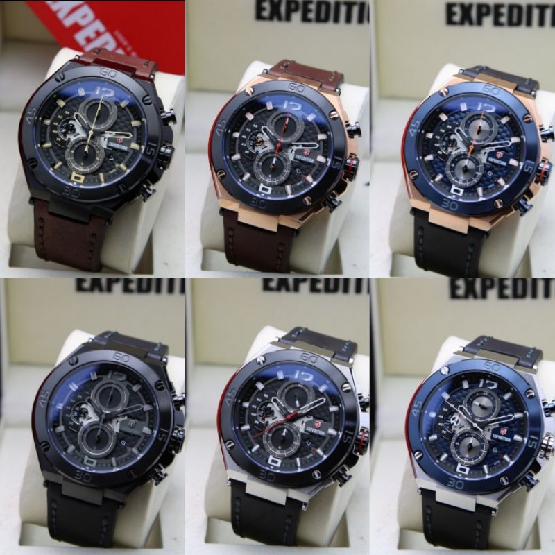 JAM TANGAN PRIA / COWOK EXPEDITION E6756 E 6756 ORIGINAL TALI KULIT
