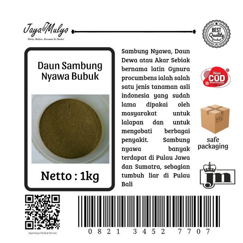 

Daun Sambung Nyawa Bubuk (1kg)