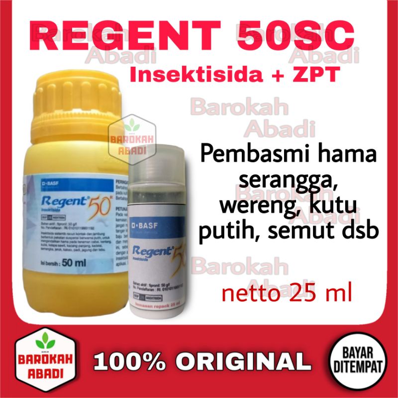 REGENT 50SC ( Repack 25ML ) insektisida plus ZPT pembasmi hama semut serangga kutu putih rayap