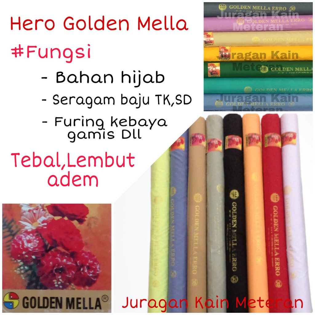 KAIN FURING HERO GOLDEN MELLA ERO GOLDEN MELA FURING GAMIS BAJU KOMBINASI BAHAN HIJAB PURING KATUN k