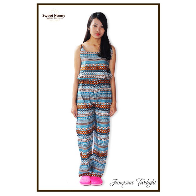 Sweet Honey ~ Grosir Jumpsuit Dewasa Twilight Panjang Etnik Tribal Grosir Jumpsuit Bali Murah [Bisa COD]