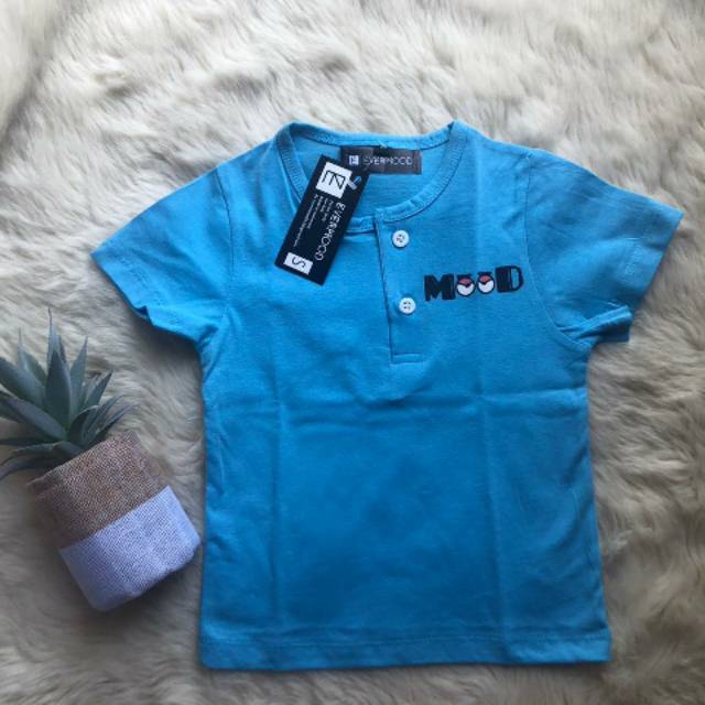 Kaos polos anak pria biru