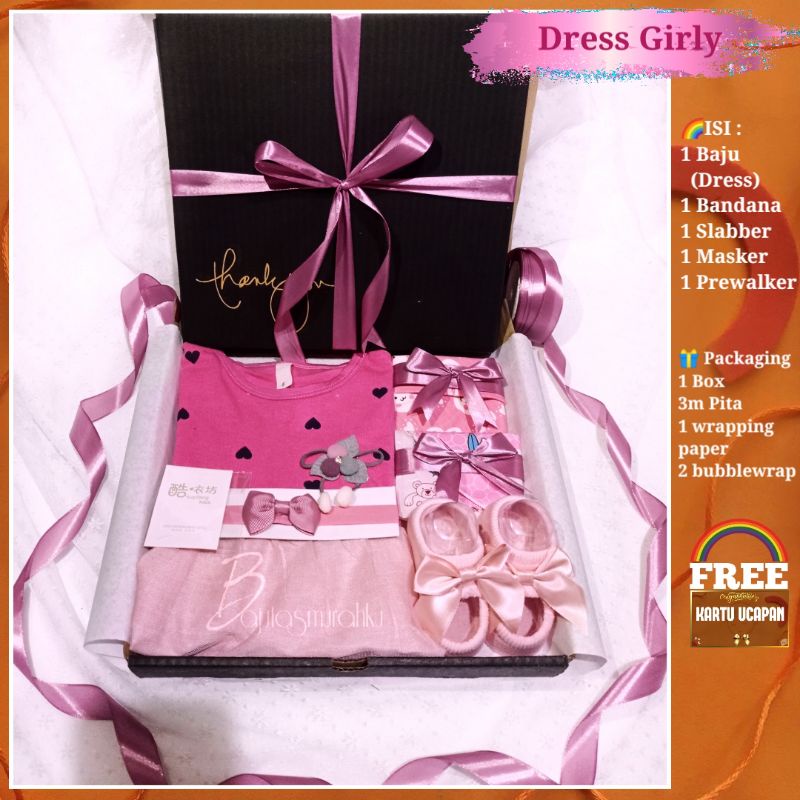 HAMPERS kado BAYI lahiran ulang tahun anak Baby gift box parsel BRANDED bajutasmurahku BTM-🔴Dess Girly 🎀